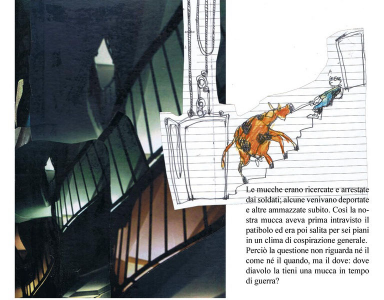 La mucca in soffitta, collage @ Livia Signorini